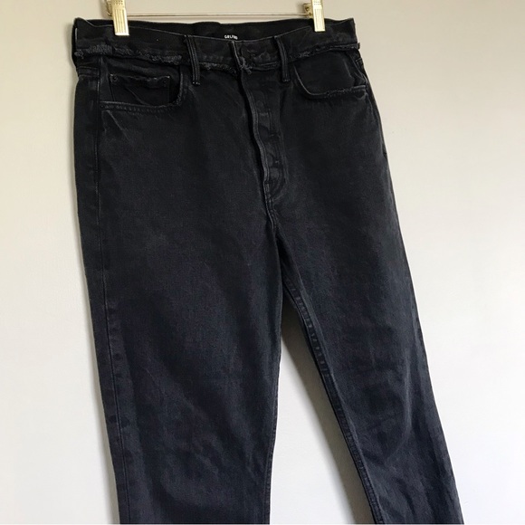 GRLFRND High Rise Chewed Hem Karolina Jeans in Excuse My French Sz 29 Button Fly - Picture 3 of 16